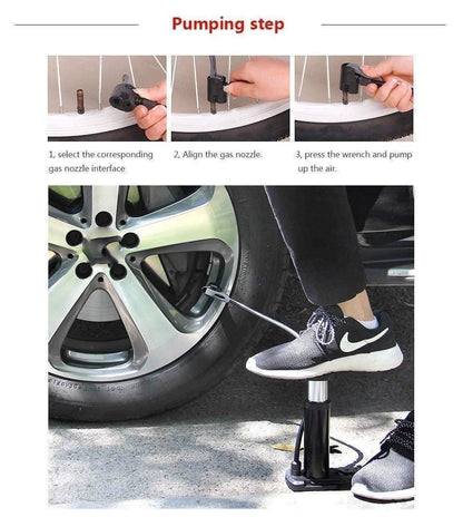 Air Pump- Portable Foot Activated with Pressure Gauge Air Pump