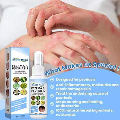 Herbal Psoriasis Relief Spray - Soothing and Moisturizing, Say Goodbye to Scaly Skin for Lasting Comfort, Eczema Relief Spray, Stops Burning and Itching  Pack Of 2