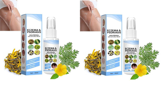 Herbal Psoriasis Relief Spray - Soothing and Moisturizing, Say Goodbye to Scaly Skin for Lasting Comfort, Eczema Relief Spray, Stops Burning and Itching  Pack Of 2